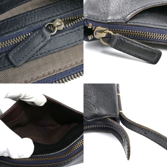 genten ゲンテン ショルダーバッグ ブラック ネイビー【中古】