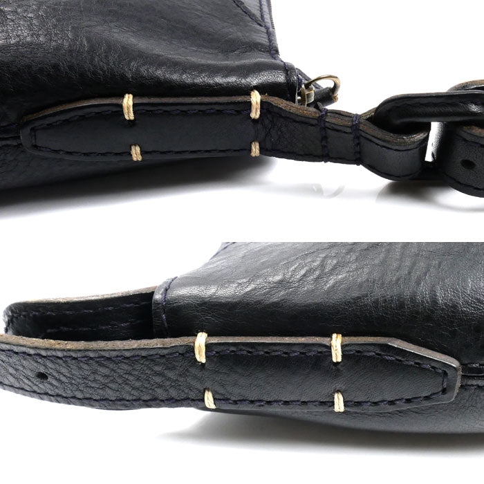 genten ゲンテン ショルダーバッグ ブラック ネイビー【中古】