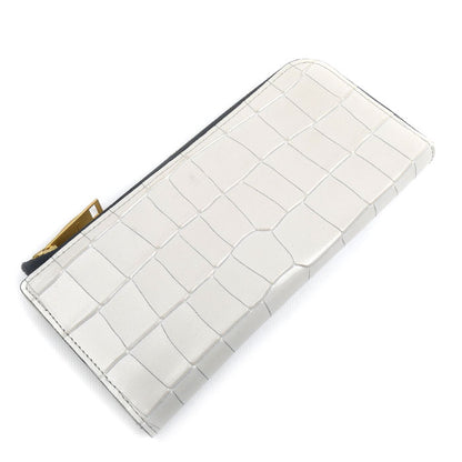 Epoi タイル 長財布 L字ファスナー アイボリー系 アイスグレー 41035 レディース【中古】