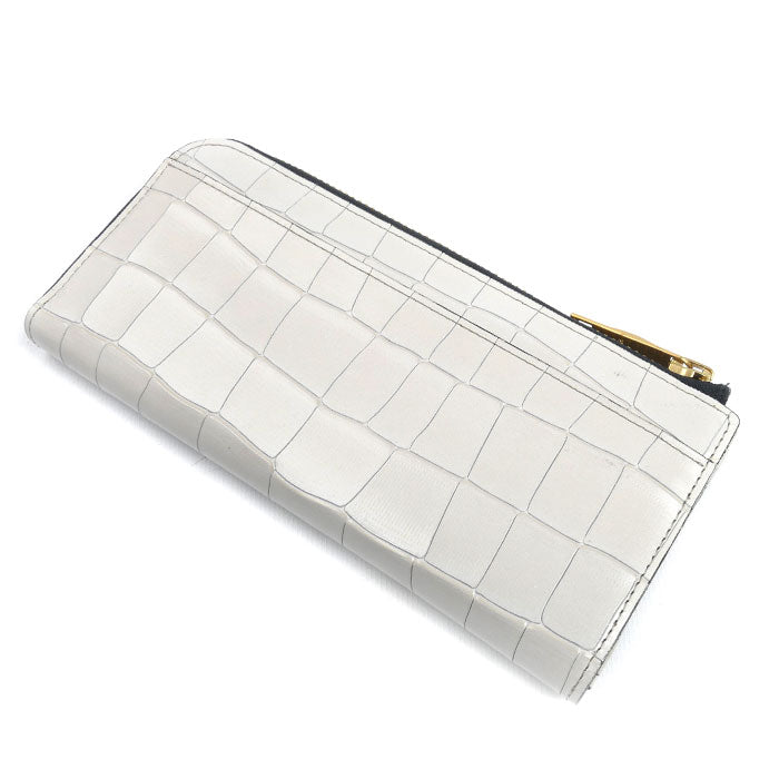Epoi タイル 長財布 L字ファスナー アイボリー系 アイスグレー 41035 レディース【中古】
