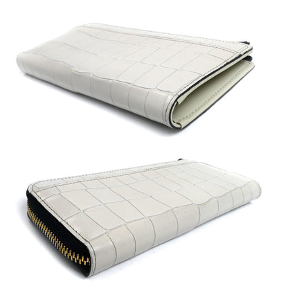 Epoi タイル 長財布 L字ファスナー アイボリー系 アイスグレー 41035 レディース【中古】