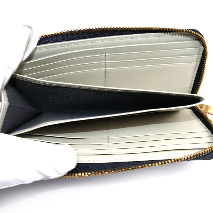 Epoi タイル 長財布 L字ファスナー アイボリー系 アイスグレー 41035 レディース【中古】