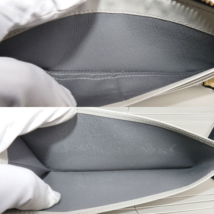 Epoi タイル 長財布 L字ファスナー アイボリー系 アイスグレー 41035 レディース【中古】