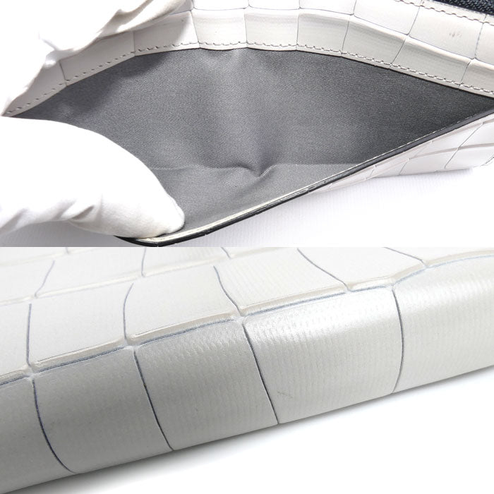 Epoi タイル 長財布 L字ファスナー アイボリー系 アイスグレー 41035 レディース【中古】