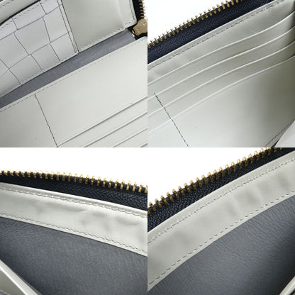 Epoi タイル 長財布 L字ファスナー アイボリー系 アイスグレー 41035 レディース【中古】