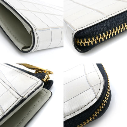 Epoi タイル 長財布 L字ファスナー アイボリー系 アイスグレー 41035 レディース【中古】