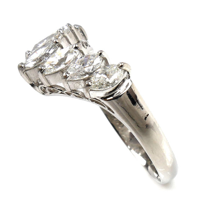 Pt900プラチナ リング・指輪 ダイヤモンド1.54ct 20.5号 5.7g V字 レディース【中古】