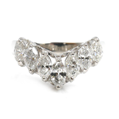 Pt900プラチナ リング・指輪 ダイヤモンド1.54ct 20.5号 5.7g V字 レディース【中古】