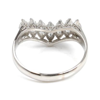 Pt900プラチナ リング・指輪 ダイヤモンド1.54ct 20.5号 5.7g V字 レディース【中古】
