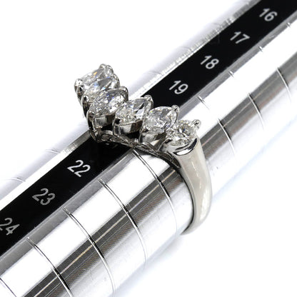 Pt900プラチナ リング・指輪 ダイヤモンド1.54ct 20.5号 5.7g V字 レディース【中古】