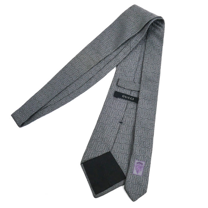 GUCCI グッチ ネクタイ グレー メンズ【中古】