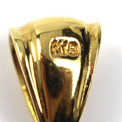 K24YG/K18YG マン島 1/25OZ ペンダントトップ 4.3g 1991 両面ガラス入り 非防水 ユニセックス【中古】