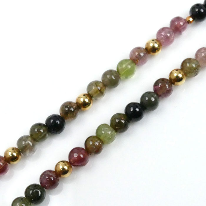 K18YG イエローゴールド マルチカラー ネックレス トルマリン 12.1g 40.5cm レディース【中古】