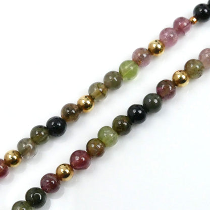 K18YG イエローゴールド マルチカラー ネックレス トルマリン 12.1g 40.5cm レディース【中古】