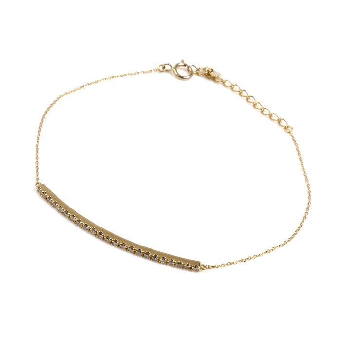 K18YG イエローゴールド ブレスレット ダイヤモンド0.25ct 1.6g 15.5～18cm レディース【中古】