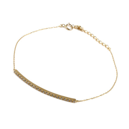 K18YG イエローゴールド ブレスレット ダイヤモンド0.25ct 1.6g 15.5～18cm レディース【中古】