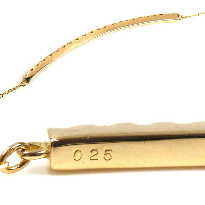 K18YG イエローゴールド ブレスレット ダイヤモンド0.25ct 1.6g 15.5～18cm レディース【中古】