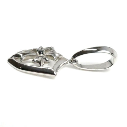 Pt950プラチナ ペンダントトップ ブラックダイヤモンド0.03ct 4.1g シールドモチーフ ユニセックス【中古】