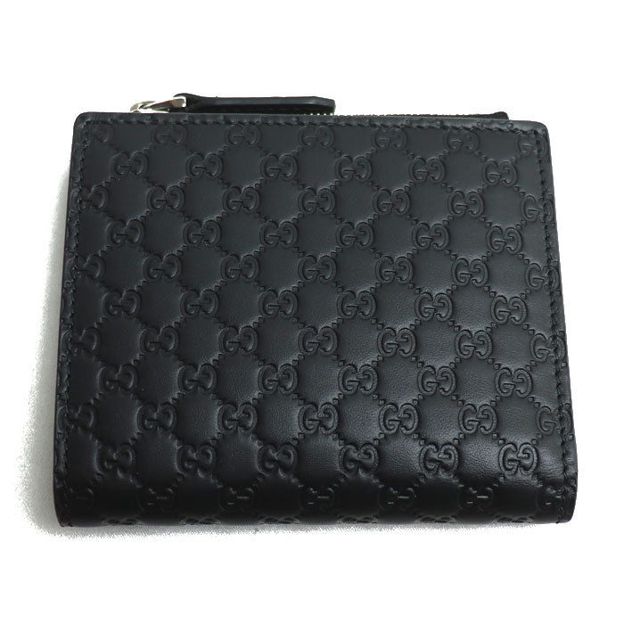 GUCCI グッチ マイクログッチシマ コンパクトウォレット 二つ折り財布 ブラック 544475 BMJ1N 1000 アウトレット品 ユニセックス【中古】【美品】