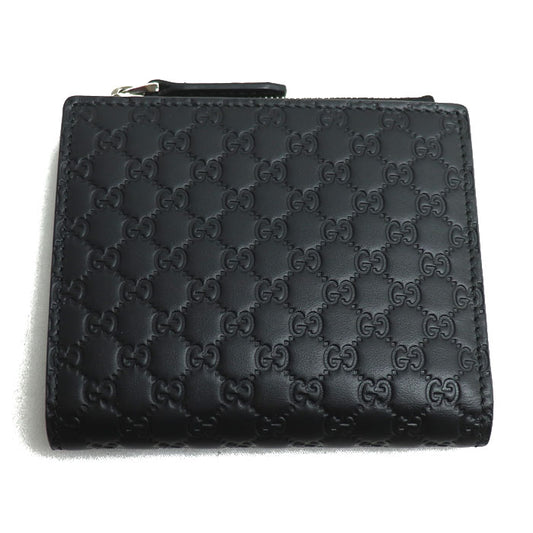 GUCCI グッチ マイクログッチシマ コンパクトウォレット 二つ折り財布 ブラック 544475 BMJ1N 1000 アウトレット品 ユニセックス【中古】【美品】