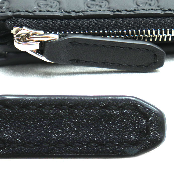 GUCCI グッチ マイクログッチシマ コンパクトウォレット 二つ折り財布 ブラック 544475 BMJ1N 1000 アウトレット品 ユニセックス【中古】【美品】