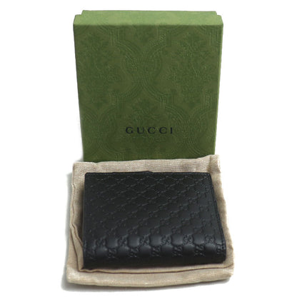 GUCCI グッチ マイクログッチシマ コンパクトウォレット 二つ折り財布 ブラック 544475 BMJ1N 1000 アウトレット品 ユニセックス【中古】【美品】