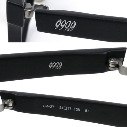 999.9 フォーナインズ メガネ ブラックマット SP-27 度付き メンズ 54□17 138 91 24K【中古】