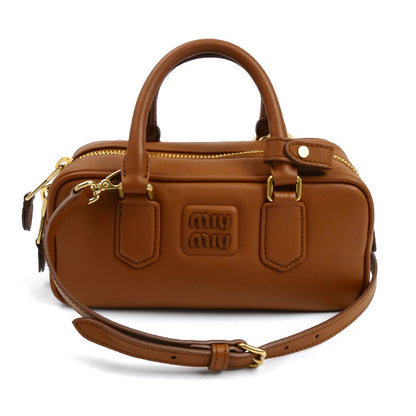 MIUMIU ミュウミュウ アルカディ レザーバッグ レギュラー 2Wayショルダーバッグ ブラウン 5BB142 ARC3 F0046 V OON ICチップ レディース【中古】【美品】