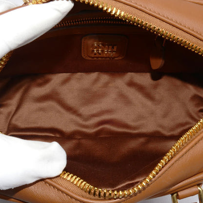 MIUMIU ミュウミュウ アルカディ レザーバッグ レギュラー 2Wayショルダーバッグ ブラウン 5BB142 ARC3 F0046 V OON ICチップ レディース【中古】【美品】