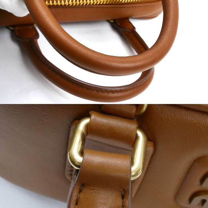 MIUMIU ミュウミュウ アルカディ レザーバッグ レギュラー 2Wayショルダーバッグ ブラウン 5BB142 ARC3 F0046 V OON ICチップ レディース【中古】【美品】