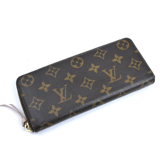 LOUIS VUITTON ルイ・ヴィトン ポルトフォイユクレマンス 長財布 ラウンドファスナー モノグラム ローズバレリーヌ M61298 CA2187 レディース【中古】