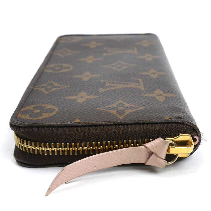 LOUIS VUITTON ルイ・ヴィトン ポルトフォイユクレマンス 長財布 ラウンドファスナー モノグラム ローズバレリーヌ M61298 CA2187 レディース【中古】