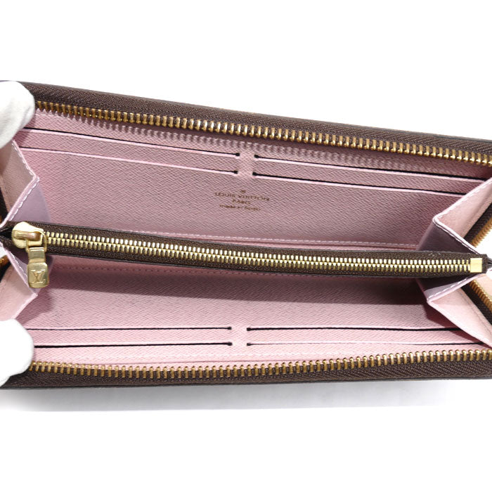 LOUIS VUITTON ルイ・ヴィトン ポルトフォイユクレマンス 長財布 ラウンドファスナー モノグラム ローズバレリーヌ M61298 CA2187 レディース【中古】