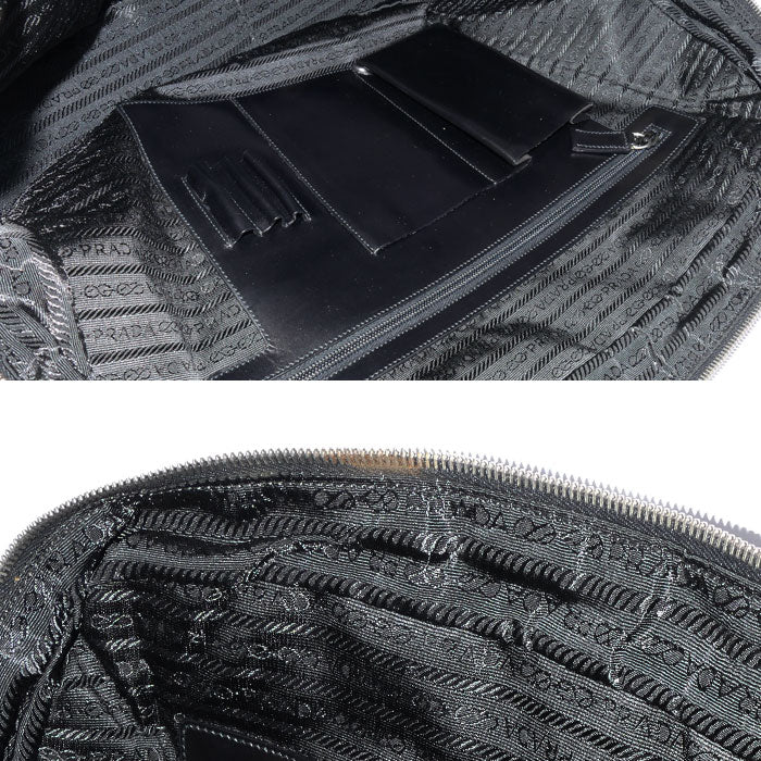 PRADA プラダ テスート トラベル ブリーフケース ブラック VS0067 メンズ【中古】