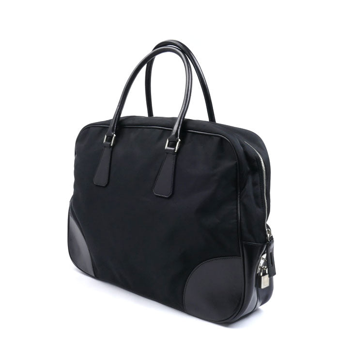 PRADA プラダ テスート トラベル ブリーフケース ブラック VS0067 メンズ【中古】