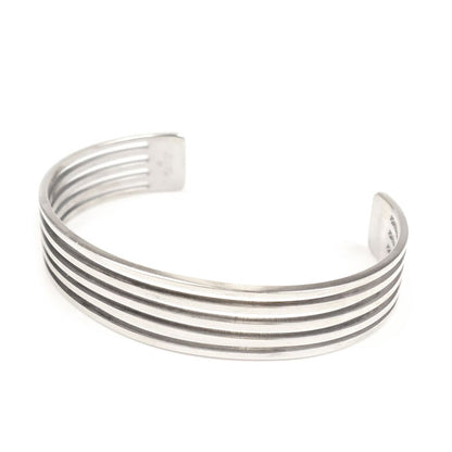GUCCI グッチ シルバー925 5連ストライプ バングル 22.9g ユニセックス【中古】