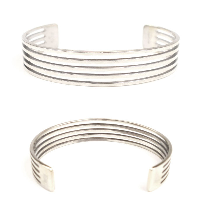 GUCCI グッチ シルバー925 5連ストライプ バングル 22.9g ユニセックス【中古】