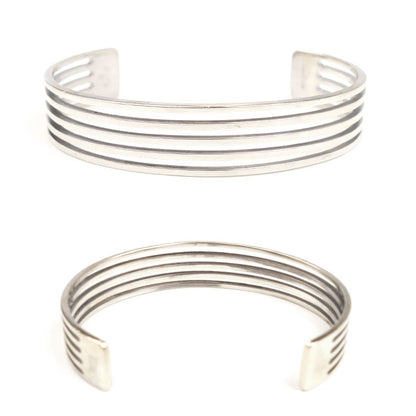 GUCCI グッチ シルバー925 5連ストライプ バングル 22.9g ユニセックス【中古】