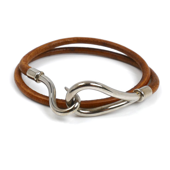 HERMES エルメス レザー 2連 ジャンボ ブレスレット 16.5cm レディース