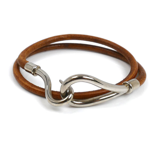 HERMES エルメス レザー 2連 ジャンボ ブレスレット 16.5cm レディース【中古】