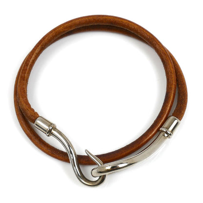 HERMES エルメス レザー 2連 ジャンボ ブレスレット 16.5cm レディース【中古】