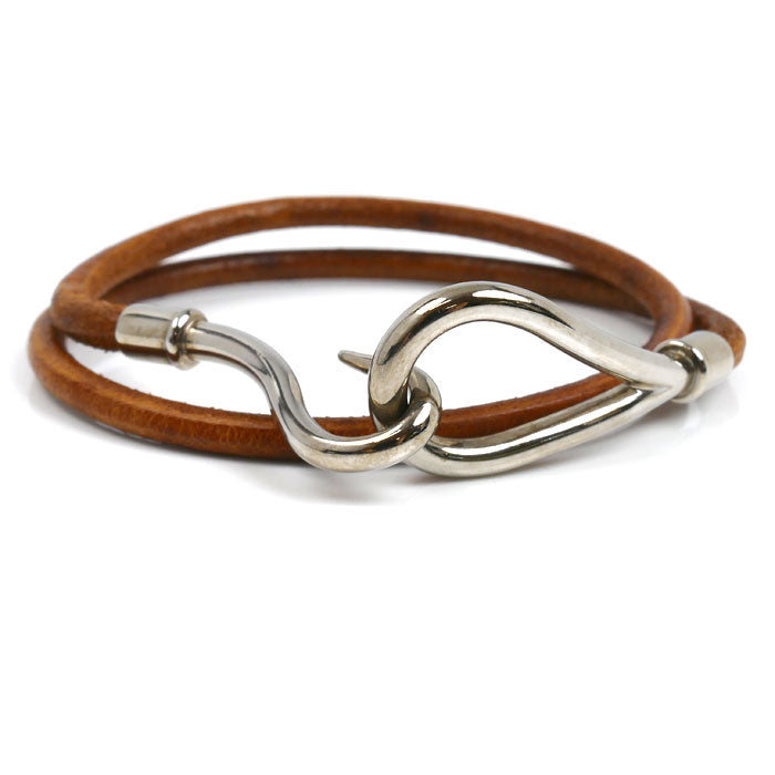 HERMES エルメス レザー 2連 ジャンボ ブレスレット 16.5cm レディース