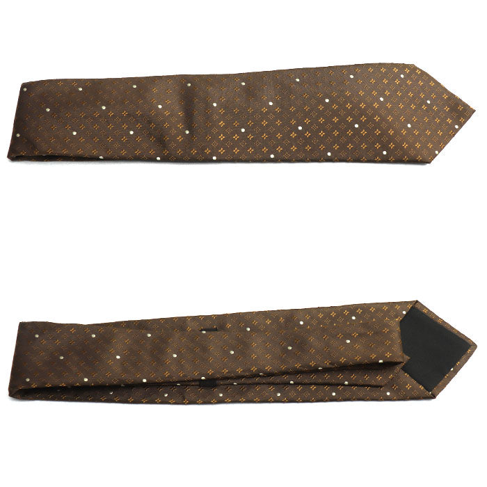 LOUIS VUITTON ルイ・ヴィトン モノグラム柄 ネクタイ ブラウン メンズ【中古】