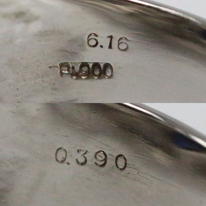Pt900プラチナ リング・指輪 サファイア6.16ct ダイヤモンド0.390ct 32.3g 28.5号 メンズ【中古】【美品】