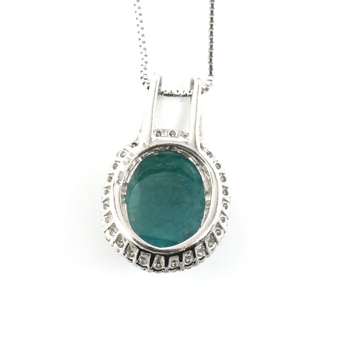 Pt900/850 グランディディエライト3.67ct ネックレス ダイヤモンド0.19ct 4.0g ～45cm フリーチェーン レディース【中古】【美品】