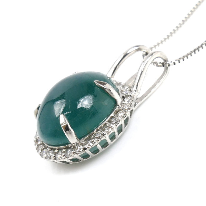 Pt900/850 グランディディエライト3.67ct ネックレス ダイヤモンド0.19ct 4.0g ～45cm フリーチェーン レディース【中古】【美品】