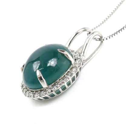 Pt900/850 グランディディエライト3.67ct ネックレス ダイヤモンド0.19ct 4.0g ～45cm フリーチェーン レディース【中古】【美品】