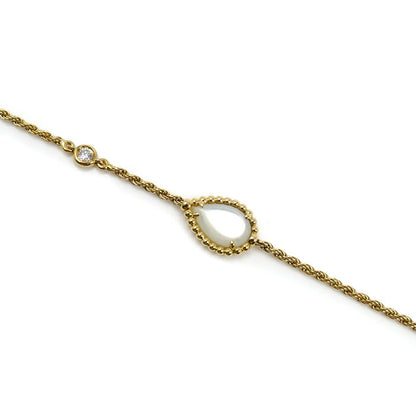 Boucheron ブシュロン K18YG イエローゴールド セルパンボエム エクストラスモール ブレスレット JBT00808 シェル ダイヤモンド 2.5g 17.5cm レディース【中古】【美品】