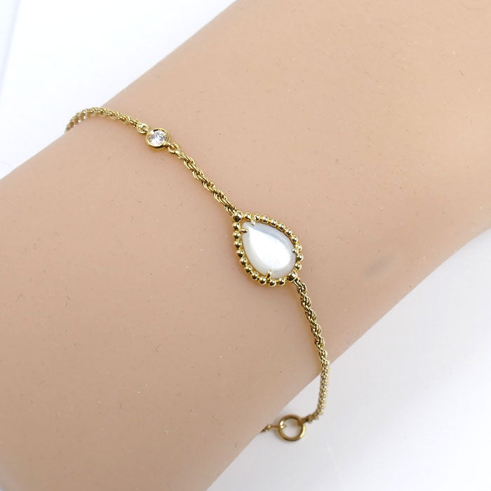 Boucheron ブシュロン K18YG イエローゴールド セルパンボエム エクストラスモール ブレスレット JBT00808 シェル ダイヤモンド 2.5g 17.5cm レディース【中古】【美品】