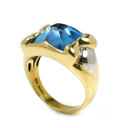 K18YG/Pt900 リング・指輪 ブルートパーズ 13号 8.2g レディース【中古】